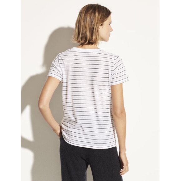 VINCE | Striped Essential V Neck T-Shirt - Picture 7 of 8